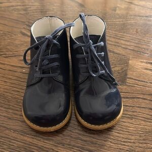 Tippy Tot Toddler Shoes Size 8 Navy Blue Leather Boots